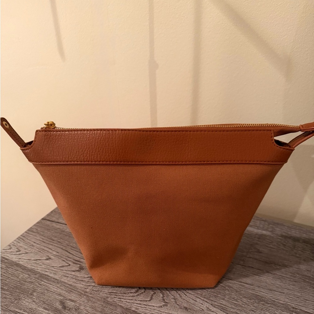 Miztique Cognac Isabelle 2 In 1 Scoop Neck Tote Vegan Leather Removable Pouch - Picture 5 of 16